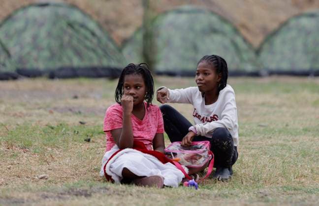 Haitian Migrants Relocated To Shelter In Mexico City Haitian migrants in front of tents at the Bosque de Tlahuac facilities in Mexico City, who were supported by the National Institute of Migration and the Secretariat for Inclusion and Social Welfare, which offered food, lodging, and migratory guidance while they are at home. waiting for a permit or Visitor s Card for Humanitarian Reasons that allows them to transit through national territory between 45 and 90 days to continue their journey to the border. Mexico City Mexico City Mexico  Copyright: xGerardoxVieyrax originalFilename: vieyra-notitle230410_npMKk.jpg