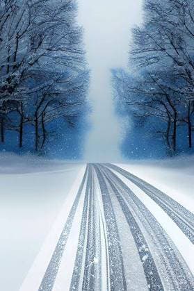RECORD DATE NOT STATED An AI generated illustration of snowy roads and nature scenery in winter *** An&Verkauf AI generiert illustrierung des Verschneite Straßen und Natur Szenerie ÊIn winterlichen 18019312