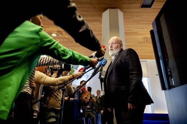THE HAGUE - European Commissioner Frans Timmermans responds after a meeting with Caroline van der Plas of the BoerBurgerBeweging (BBB) in the House of Representatives. ANP ROBIN VAN LONKHUIJSEN netherlands out - belgium out  Copyright: xx x466797398x originalFilename: 466797398.jpg