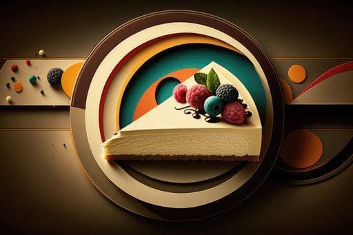 RECORD DATE NOT STATED An AI generated illustration of a slice of gourmet fruit cheesecake on an abstract background *** An&Verkauf AI generiert illustrierung des einer Scheibchen des gourmet Frucht Käsekuchen am An&Verkauf abstrakt Hintergrund 18099957