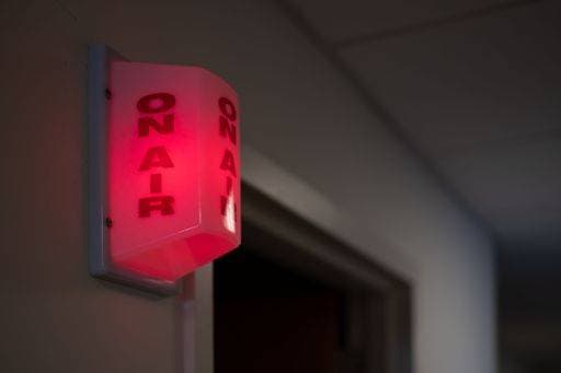 RECORD DATE NOT STATED A red light with on air sign *** einer Roter Licht mit am Luft Signieren 10283224