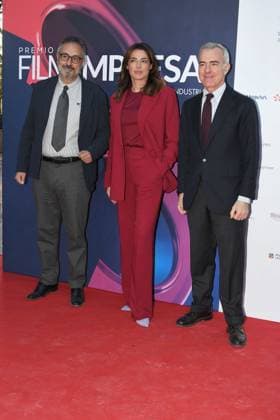 Rome , Casa del Cinema Film Enterprise Award 2023 , In the photo: Mario Sesti Luisa Ranieri Giampaolo Letta  Copyright: xVincenzoxLandix xipa-agency.netx xVincenzoxLandix IPA_IPA37267311
