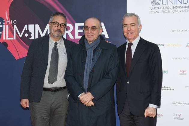 Rome , Casa del Cinema Film Enterprise Award 2023 , In the photo: Mario Sesti Giuseppe Tornatore Giampaolo Letta  Copyright: xVincenzoxLandix xipa-agency.netx xVincenzoxLandix IPA_IPA37267335