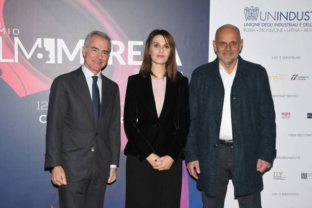 Rome , Casa del Cinema Film Enterprise Award 2023 , In the photo: Giampaolo Letta Paola Cortellesi Riccardo Milani  Copyright: xVincenzoxLandix xipa-agency.netx xVincenzoxLandix IPA_IPA37287611
