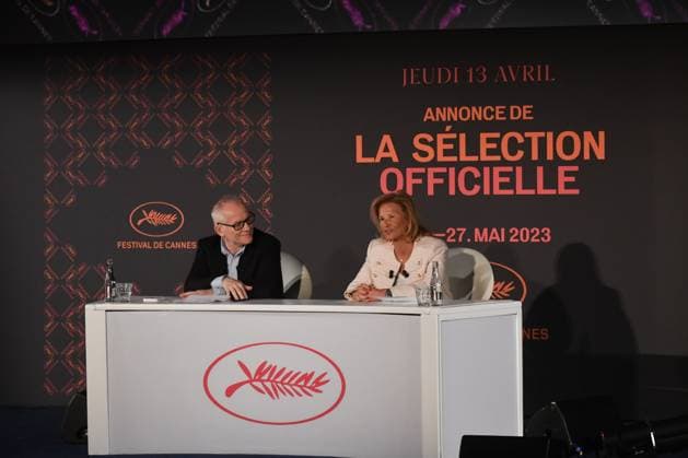 Entertainment Bilder des Tages Press conference of the 76th Cannes International Film Festival with new Presidente. Conference de presse du 76 eme Festival International du Film de Cannes. Thierry Fremaux Iris Knobloch 290725 2023-04-13  Copyright: xSergexArnalx xStarfacex STAR_290725_002