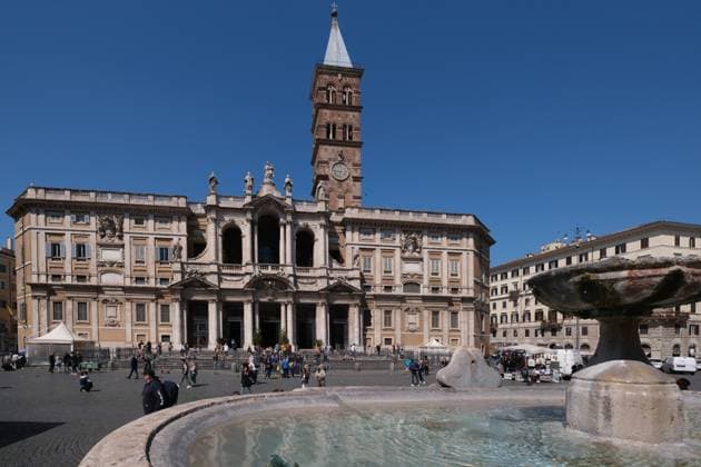 April 14, 2023, Rome, Italy: View of the main facade of the Basilica of Santa Maria Maggiore in Rome. Known as Basilica di Santa Maria della Neve, it is the only Roman church that preserves the strict basilical plan. It has often been used personally by popes. Rome Italy - ZUMAs197 20230414_zab_s197_018 Copyright: xAtilanoxGarciax
