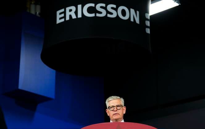 April 17, 2023, Ottawa, ON, CAN: Borje Ekholm, President and CEO of Ericsson speaks during an announcement and press conference at Ericsson in Ottawa on Monday, April 17, 2023. Ottawa CAN  - ZUMAc35_ 20230417_zaf_c35_022 Copyright: xSeanxKilpatrickx