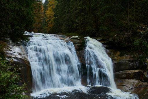 RECORD DATE NOT STATED Autumn view of Mumlava river and waterfalls near Harrachov *** Herbst Ansicht des Mumlava Fluß und Wasserfälle nahe Harrachov 1929072