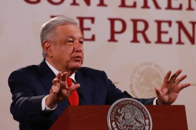 April 19, 2023 in Mexico City, Mexico: President of Mexico Andres Manuel Lopez Obrador, speaks during the morning briefing conference in front of reporters at the national palace. on April 19, 2023 in Mexico City, Mexico. Mexico City Mexico - ZUMAe321 20230419_zia_e321_118 Copyright: xCarlosxSantiagox