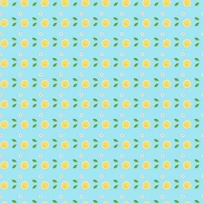 RECORD DATE NOT STATED View of a Pattern of many lemons with daisies and green leaves on a light blue background *** Ansicht des einer Schnittmuster des viele Zitronen mit Gänseblümchen und Grün verlässt am einer Licht Blau Hintergrund 2164239