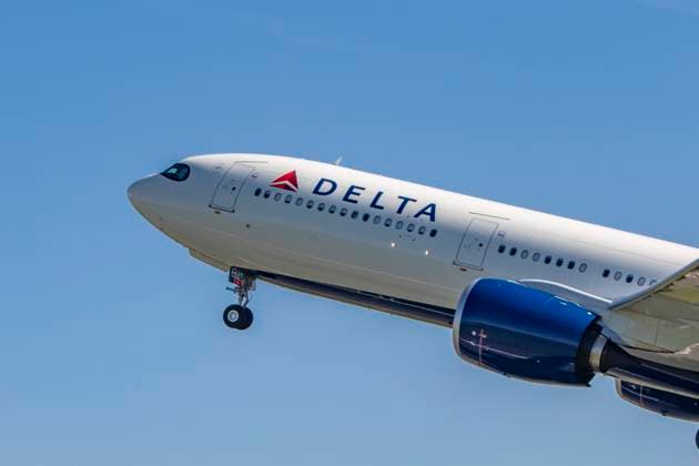 Delta Air Lines Airbus A330neo Delta Air Lines Airbus A330neo or A330-900 aircraft with neo engine option of the European plane manufacturer, as seen departing from Amsterdam Schiphol AMS EHAM International airport from Polderbaan runway and flying in the blue sky. The modern and advanced wide body airplane has the registration - tail number N421DX and is powered by 2xRR jet engines. The passenger plane is a brand new Airbus A330-900 delivered from Airbus on March 2023. Delta is a legacy US carrier with headquarters and a hub in Atlanta Georgia and connects America to the Dutch capital on a daily basis. Delta DL DAL is the second largest airline in the world and member of SkyTeam airline aviation alliance. The global aviation industry is s  Copyright: xNicolasxEconomoux originalFilename: economou-deltaair230419_npYQl.jpg