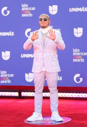 IAmChino attends the 8th annual Latin American Music Awards at the MGM Grand Garden Arena in Las Vegas on Thursday, April 20, 2023. The annual event honors outstanding achievements for artists in the Latin music industry.  LAV2023042059 JAMESxATOA