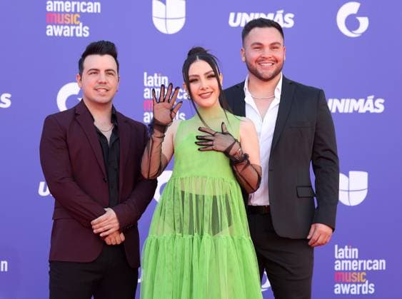 Musical group Somos 3 attends the 8th annual Latin American Music Awards at the MGM Grand Garden Arena in Las Vegas on Thursday, April 20, 2023. The annual event honors outstanding achievements for artists in the Latin music industry.  LAV2023042093 JAMESxATOA