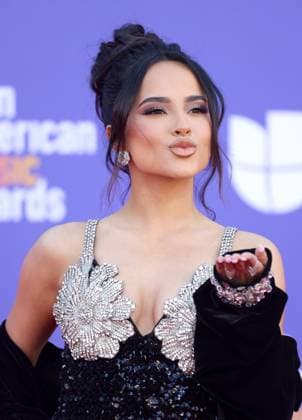Becky G attends the 8th annual Latin American Music Awards at the MGM Grand Garden Arena in Las Vegas on Thursday, April 20, 2023. The annual event honors outstanding achievements for artists in the Latin music industry.  LAV2023042150 JAMESxATOA