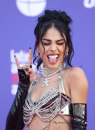 Danna Paola attends the 8th annual Latin American Music Awards at the MGM Grand Garden Arena in Las Vegas on Thursday, April 20, 2023. The annual event honors outstanding achievements for artists in the Latin music industry.  LAV2023042197 JAMESxATOA