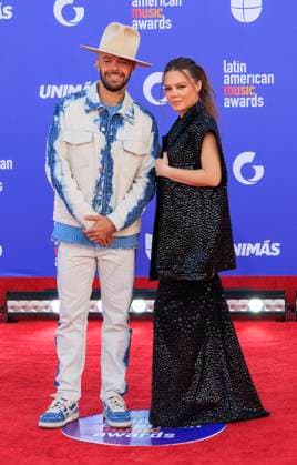 April 20, 2023, Los Angeles, California, USA: Jesse and Joy on the red carpet of the 2023 Latin American Music Awards held on Thursday April 20, 2023 at the MGM Grand in Las Vegas, Nevada. PI Los Angeles USA - ZUMAp124 20230420_zaa_p124_015 Copyright: xJAVIERxROJASx