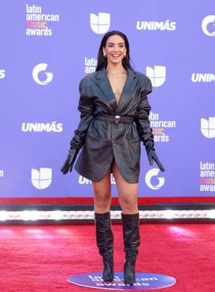 Manu Manzo attends the 8th annual Latin American Music Awards at the MGM Grand Garden Arena in Las Vegas on Thursday, April 20, 2023. The annual event honors outstanding achievements for artists in the Latin music industry.  LAV2023042259 JAMESxATOA