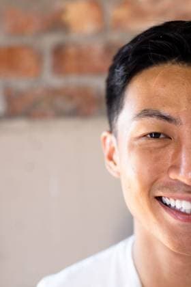 Half face portrait close up of happy asian casual businessman smiling, copy space Half face portrait close up of happy asian casual businessman smiling, copy space. Casual office, confidence, business and work., model released, , property released, Cape Town, South Africa, 2023-01-20T22:00:00.000Z, 4025419.jpg, people,half face,face portrait,close up,happy,asian,casual,businessman smiling,copy space,office,confidence,work,financial worker,happy businessman,adult businessman,confident person,creative employee,attractive man,modern employee,successful,entrepreneur,corporate office,man,standing,creative worker,half,face,portrait,businessman,smiling,copy,space,business Young Adult,Man,Male,Asian,Other