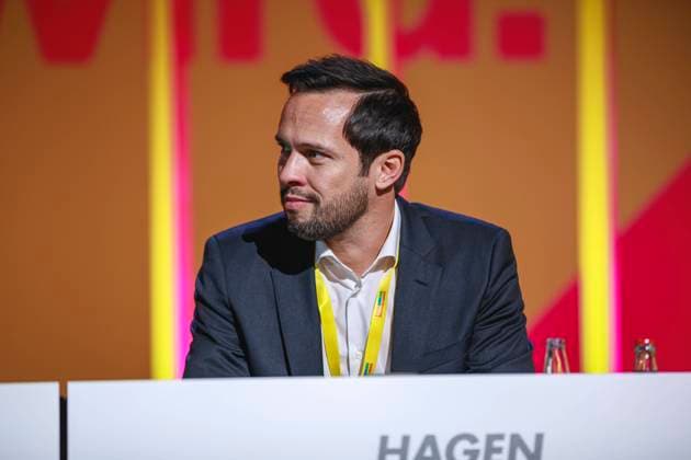 74. Ordentlicher Bundesparteitag der FDP Deutschland, Berlin am 21.04.2023: Martin Hagen, Spitzenkandidat der FDP Bayern. *** 74 Ordinary Federal Party Congress of the FDP Germany, Berlin on 21 04 2023 Martin Hagen, top candidate of the FDP Bavaria