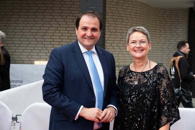 Nathanael LIMINSKI, Leiter der Staatskanzlei NRW, Frauke GERLACH, Direktorin Adolf Grimme-Institut, Roter Teppich, Red Carpet Show, Ankunft, arrival, 59. Verleihung des Adolf-Grimme-Preises Adolf-Grimme-Preis Grimmepreis in Marl, 21.04.2023. oÂ¥Ã‚