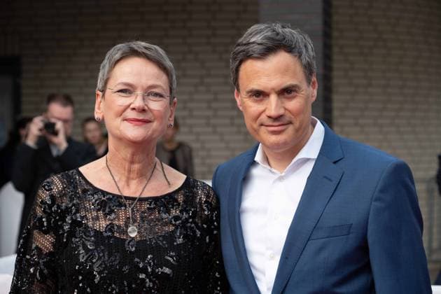 Frauke GERLACH, Direktorin Adolf Grimme-Institut, Norbert HIMMLER, ZDF-Intendant Roter Teppich, Red Carpet Show, Ankunft, arrival, 59. Verleihung des Adolf-Grimme-Preises Adolf-Grimme-Preis Grimmepreis in Marl, 21.04.2023. oÂ¥Ã‚