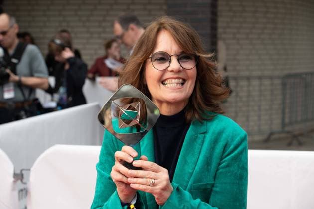 Grimmepreis fuer Caroline LINK, Regisseurin, Roter Teppich, Red Carpet Show, Ankunft, arrival, 59. Verleihung des Adolf-Grimme-Preises Adolf-Grimme-Preis Grimmepreis in Marl, 21.04.2023. oÂ¥Ã‚
