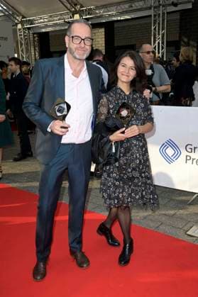 Marcus Lenz und Mila Teshaieva bei der 59. Verleihung des Grimme Preises 2023 im Theater der Stadt Marl. Marl, 21.04.2023