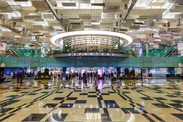 Flughafen Changi SIN Airport Terminal 3 in Singapur Changi, Singapur - 2. Februar 2023: Terminal 3 des Flughafen Changi (SIN) in Singapur. *** Changi SIN Airport Terminal 3 in Singapore Changi, Singapore 2 February 2023 Terminal 3 of Changi SIN Airport in Singapore