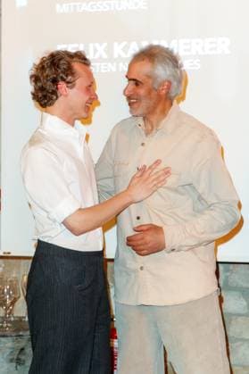 Nominiertenabend des Deutschen Filmpreises Lola 2023 Felix Kammerer und Mehdi Bajestani beim Nominiertenabend des Deutschen Filmpreises Lola 2023 in der Fabrik 23 am 22.04.2023 in Berlin. Copyright: xEventpressxKochanx