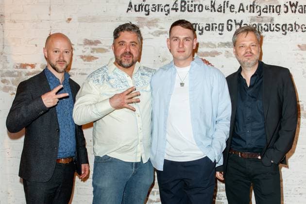 Nominiertenabend des Deutschen Filmpreises Lola 2023 Fabian Gasmia, David Wnendt, Luvre47 und Dennis Rettkowski beim Nominiertenabend des Deutschen Filmpreises Lola 2023 in der Fabrik 23 am 22.04.2023 in Berlin. Copyright: xEventpressxKochanx