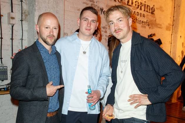 Nominiertenabend des Deutschen Filmpreises Lola 2023 Fabian Gasmia, Luvre47 und Albrecht Schuch beim Nominiertenabend des Deutschen Filmpreises Lola 2023 in der Fabrik 23 am 22.04.2023 in Berlin. Copyright: xEventpressxKochanx