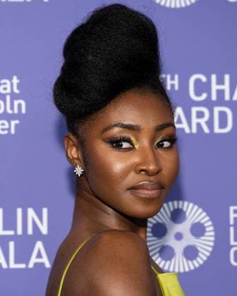 Jayme Lawson arrives on the red carpet at the 48th Chaplin Award Gala honoring Viola Davis at Alice Tully Hall, Lincoln Center in New York City on Monday, April 24, 2023.  NYP20230424516 GabrielexHoltermann