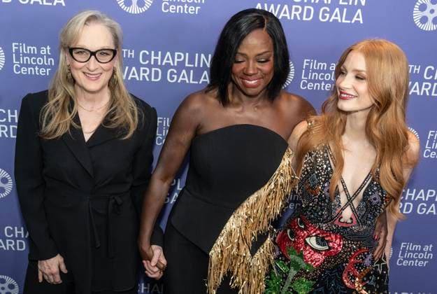NY: 48th Chaplin Award Gala Honoring Viola Davis Meryl Streep, Viola Davis and Jessica Chastain attend the 48th Chaplin Award Gala honoring Viola Davis at Alice Tully Hall New York New York United States Copyright: LevxRadin