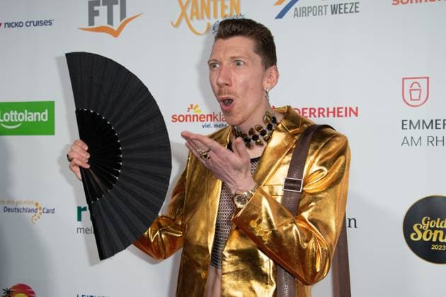 Manuel FLICKINGER, TV Darsteller, Roter Teppich, Red Carpet Show, Ankunft, arrival, Die Goldene Sonne 2023, am 22.04.2023 im Wunderland Kalkar,