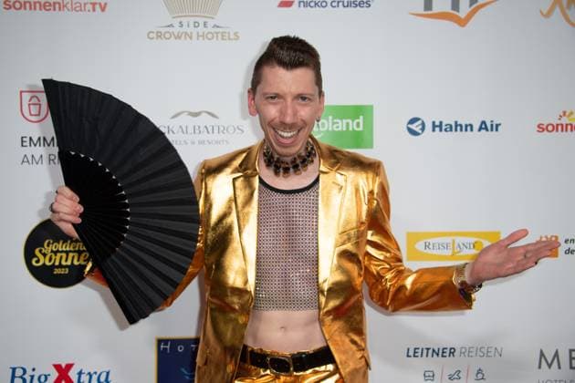 Manuel FLICKINGER, TV Darsteller, Roter Teppich, Red Carpet Show, Ankunft, arrival, Die Goldene Sonne 2023, am 22.04.2023 im Wunderland Kalkar,