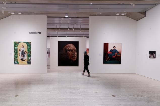 ARCHIBALD PACKING ROOM PRIZE 2023, People walk through the Archibald Portrait Prize exhibition at the Art Gallery of NSW, Sydney Thursday, April 27, 2023. ( NO ARCHIVING, EDITORIAL USE ONLY, NO USE IN BOOKS WITHOUT CONSENT SYDNEY NSW AUSTRALIA  Copyright: xNIKKIxSHORTx 20230427001791338880