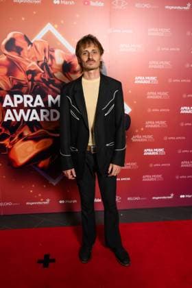 2023 APRA MUSIC AWARDS, Oliver Leimbach arrives at the 2023 APRA Music Awards at the International Convention Centre, in Sydney, Thursday, April 27, 2023. ( NO ARCHIVING, EDITORIAL USE ONLY, NO USE IN BOOKS WITHOUT CONSENT SYDNEY NSW AUSTRALIA  Copyright: xJAMESxGOURLEYx 20230427001791446962