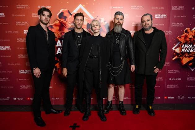 2023 APRA MUSIC AWARDS, Alter Boy arrive at the 2023 APRA Music Awards at the International Convention Centre, in Sydney, Thursday, April 27, 2023. ( NO ARCHIVING, EDITORIAL USE ONLY, NO USE IN BOOKS WITHOUT CONSENT SYDNEY NSW AUSTRALIA  Copyright: xJAMESxGOURLEYx 20230427001791447941