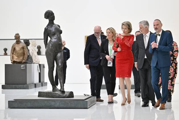 Entertainment Themen der Woche KW17 Queen Mathilde of Belgium and King Philippe - Filip of Belgium pictured during a royal visit to the KMSKA museum - Koninklijk Museum voor Schone Kunsten Antwerpen - Royal Museum for Fine Arts Antwerp, in Antwerp, Thursday 27 April 2023. They become acquainted with the new building, the art collection and the functioning of the renovated museum. The KMSKA reopened its doors to the public in September 2022 after a major renovation and expansion  DIRKxWAEM 66238711