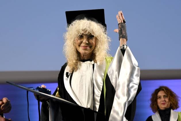 Milan, IULM University - Conferment of the honorary master s degree in management of artistic and cultural resources to Donatella Rettore  Copyright: xAlbertoxTerenghix xipa-agency.nex xComi Terenghix IPA_IPA37575196