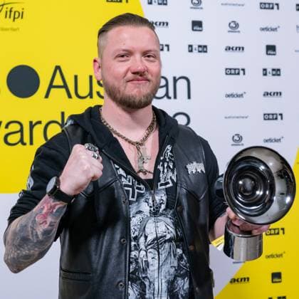 RECORD DATE NOT STATED 20230428 Amadeus Austrian Music Awards 2023 WIEN, OESTERREICH - 28. APRIL: Belphegor, Preistraeger der Amadeus Award 2023 in der Kategorie - Hard und Heavy - nach der Verleihung in der weissen Bar des Wiener Volkstheaters am 28. April 2023 in Wien, Oesterreich. 230429_SEPA_17_039 Copyright: xIsabellexOuvrardx SEPAxMedia