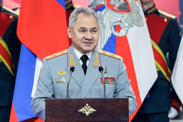 RUSSIA, MOSCOW - APRIL 29, 2023: Russia s Defence Minister Sergei Shoigu speaks at a concert marking the centenary of the CSKA sports club at the Central Academic Theatre of the Russian Army. Vadim Savitsky Russian Defence Ministry Press Office TASS  58742371