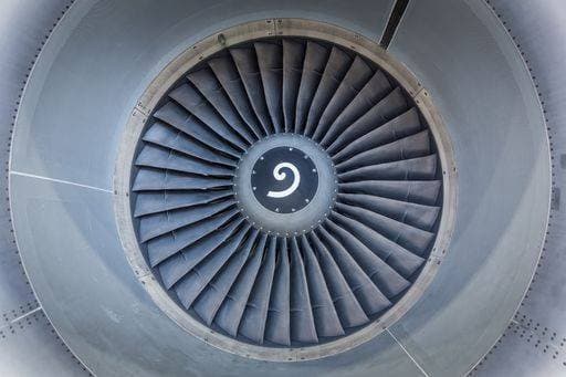 Airplane engine fan with fan blades usable as background *** Flugzeug Motor Ventilator mit Ventilator Klingen nutzbar als Hintergrund 3268620