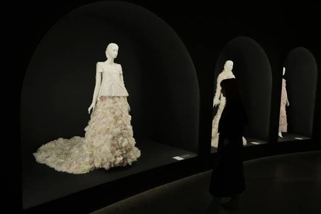 Fashion is on display at the Karl Lagerfeld: A Line of Beauty press preview on the morning before The Met Gala at The Metropolitan Museum of Art in New York City on Monday, May 1, 2023.  NYP202305019017 JOHNxANGELILLO