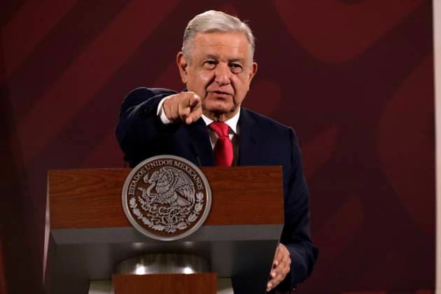 President of Mexico in press conference with reporters May 1, 2023, Mexico City, Mexico: The President of Mexico, Andres Manuel Lopez Obrador at the press conference before reporters at the National Palace in Mexico City. on May 1, 2023 in Mexico City, Mexico (Photo by Luis Barron Eyepix Group). Copyright: xLuisxBarronx xEyepixxGroupx LB_20230501_AMLO12