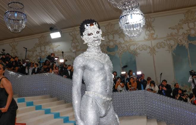 Lil Nas X arrives on the red carpet for The Met Gala at The Metropolitan Museum of Art celebrating the opening of Karl Lagerfeld: A Line of Beauty in New York City on Monday, May 1, 2023.  NYP202305012959 JOHNxANGELILLO