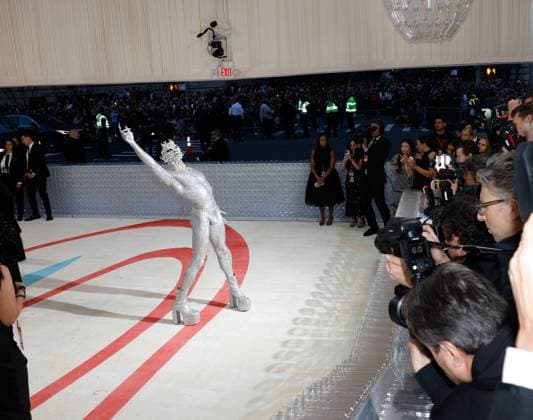 Lil Nas X arrives on the red carpet for The Met Gala at The Metropolitan Museum of Art celebrating the opening of Karl Lagerfeld: A Line of Beauty in New York City on Monday, May 1, 2023.  NYP202305012961 JOHNxANGELILLO