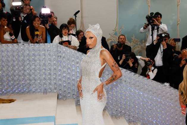 Doja Cat arrives on the red carpet for The Met Gala at The Metropolitan Museum of Art celebrating the opening of Karl Lagerfeld: A Line of Beauty in New York City on Monday, May 1, 2023.  NYP20230501236 JOHNxANGELILLO
