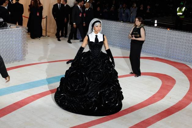Cardi B arrives on the red carpet for The Met Gala at The Metropolitan Museum of Art celebrating the opening of Karl Lagerfeld: A Line of Beauty in New York City on Monday, May 1, 2023.  NYP202305012602 JOHNxANGELILLO