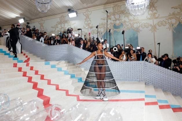 Janelle Monae arrives on the red carpet for The Met Gala at The Metropolitan Museum of Art celebrating the opening of Karl Lagerfeld: A Line of Beauty in New York City on Monday, May 1, 2023.  NYP20230501289 JOHNxANGELILLO